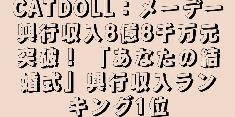 CATDOLL：メーデー興行収入8億8千万元突破！ 「あなたの結婚式」興行収入ランキング1位