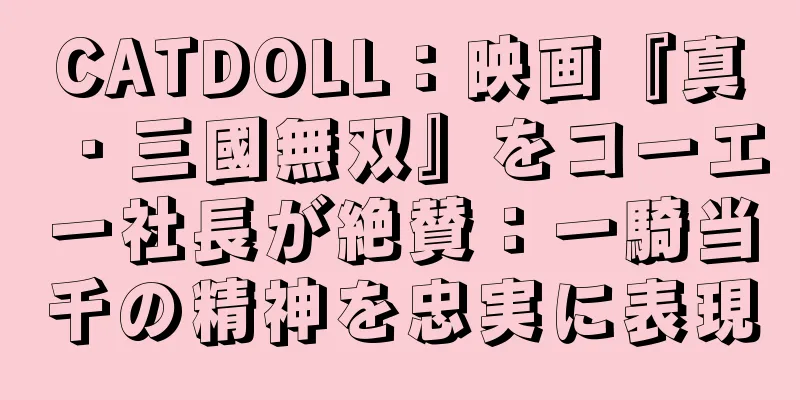 CATDOLL：映画『真・三國無双』をコーエー社長が絶賛：一騎当千の精神を忠実に表現