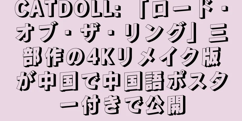 CATDOLL: 「ロード・オブ・ザ・リング」三部作の4Kリメイク版が中国で中国語ポスター付きで公開