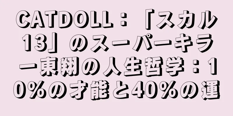 CATDOLL：「スカル13」のスーパーキラー東翔の人生哲学：10％の才能と40％の運