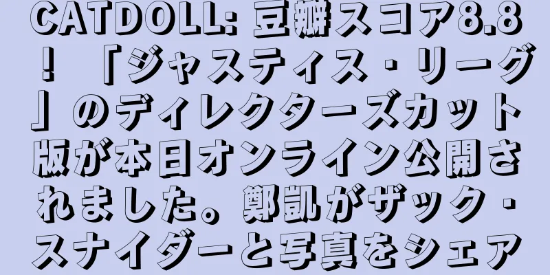 CATDOLL: 豆瓣スコア8.8！ 「ジャスティス・リーグ」のディレクターズカット版が本日オンライン公開されました。鄭凱がザック・スナイダーと写真をシェア