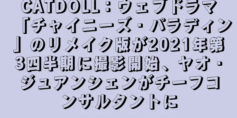 CATDOLL：ウェブドラマ「チャイニーズ・パラディン」のリメイク版が2021年第3四半期に撮影開始、ヤオ・ジュアンシェンがチーフコンサルタントに