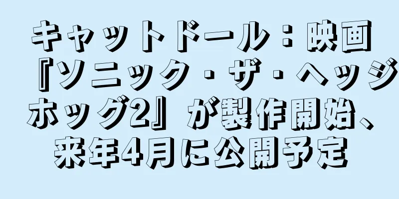 キャットドール：映画『ソニック・ザ・ヘッジホッグ2』が製作開始、来年4月に公開予定