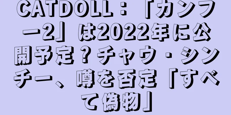 CATDOLL：「カンフー2」は2022年に公開予定？チャウ・シンチー、噂を否定「すべて偽物」