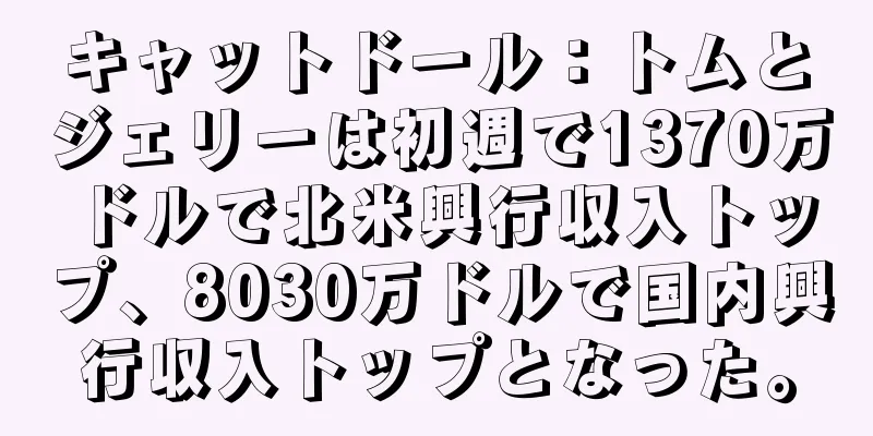 キャットドール：トムとジェリーは初週で1370万ドルで北米興行収入トップ、8030万ドルで国内興行収入トップとなった。