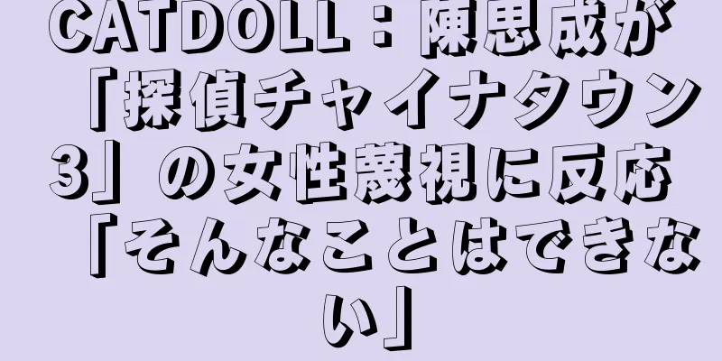 CATDOLL：陳思成が「探偵チャイナタウン3」の女性蔑視に反応「そんなことはできない」