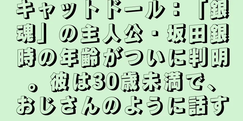 キャットドール：「銀魂」の主人公・坂田銀時の年齢がついに判明。彼は30歳未満で、おじさんのように話す