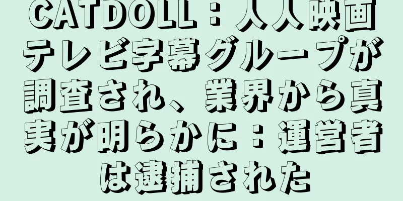 CATDOLL：人人映画テレビ字幕グループが調査され、業界から真実が明らかに：運営者は逮捕された