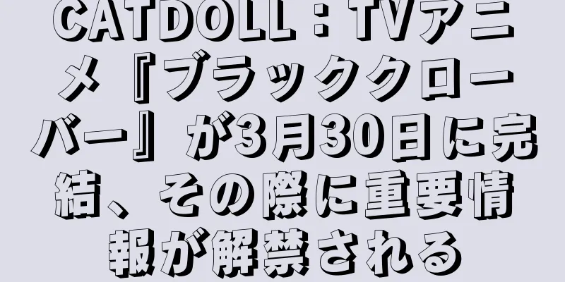 CATDOLL：TVアニメ『ブラッククローバー』が3月30日に完結、その際に重要情報が解禁される