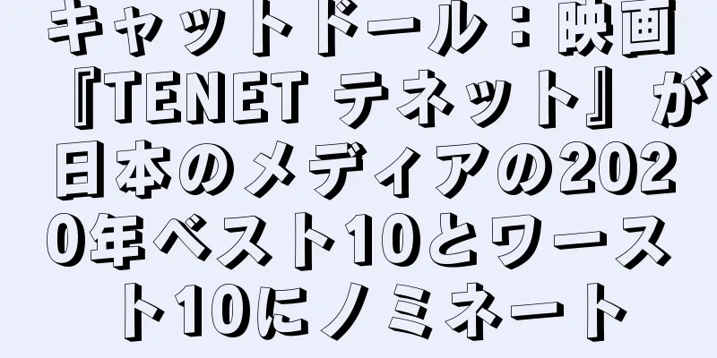 キャットドール：映画『TENET テネット』が日本のメディアの2020年ベスト10とワースト10にノミネート
