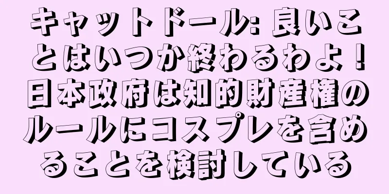 キャットドール: 良いことはいつか終わるわよ！日本政府は知的財産権のルールにコスプレを含めることを検討している