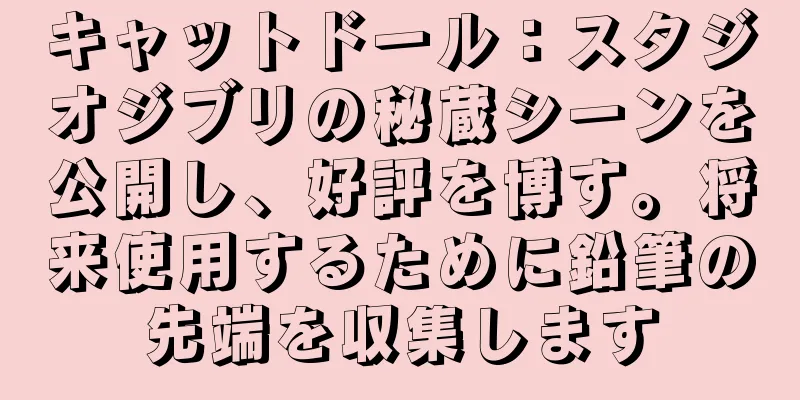 キャットドール：スタジオジブリの秘蔵シーンを公開し、好評を博す。将来使用するために鉛筆の先端を収集します