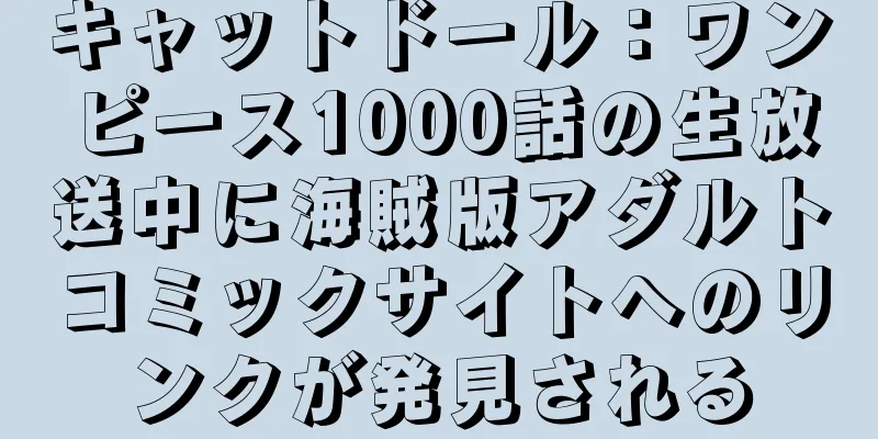 キャットドール：ワンピース1000話の生放送中に海賊版アダルトコミックサイトへのリンクが発見される
