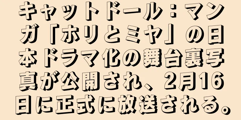 キャットドール：マンガ「ホリとミヤ」の日本ドラマ化の舞台裏写真が公開され、2月16日に正式に放送される。