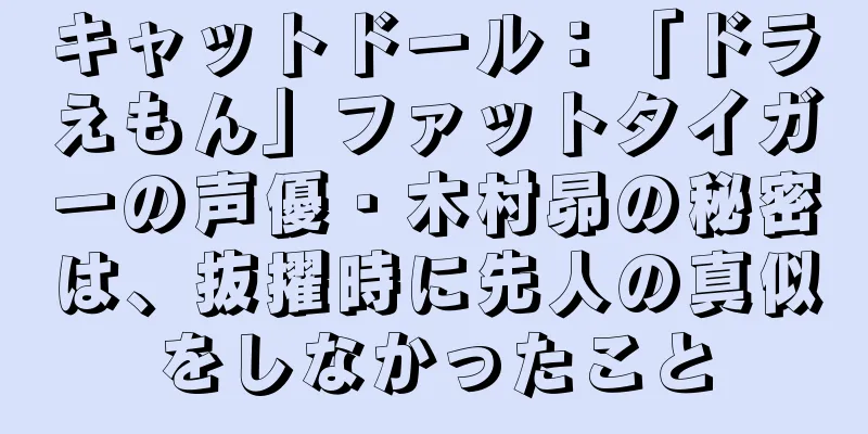キャットドール：「ドラえもん」ファットタイガーの声優・木村昴の秘密は、抜擢時に先人の真似をしなかったこと
