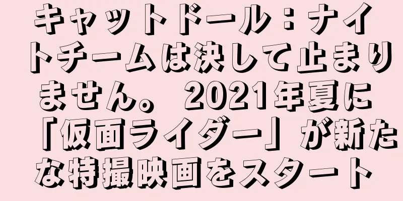 キャットドール：ナイトチームは決して止まりません。 2021年夏に「仮面ライダー」が新たな特撮映画をスタート