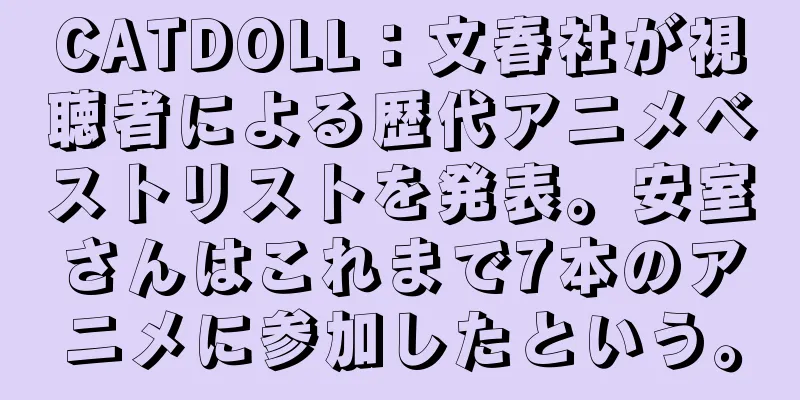 CATDOLL：文春社が視聴者による歴代アニメベストリストを発表。安室さんはこれまで7本のアニメに参加したという。