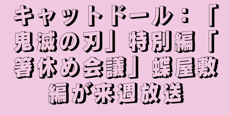 キャットドール：「鬼滅の刃」特別編「箸休め会議」蝶屋敷編が来週放送