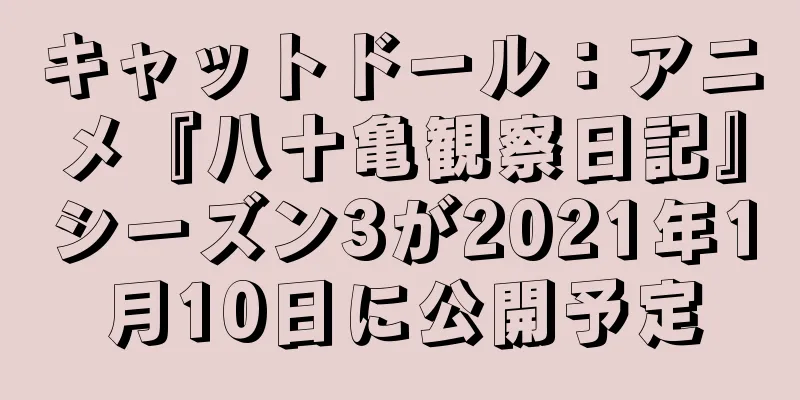キャットドール：アニメ『八十亀観察日記』シーズン3が2021年1月10日に公開予定