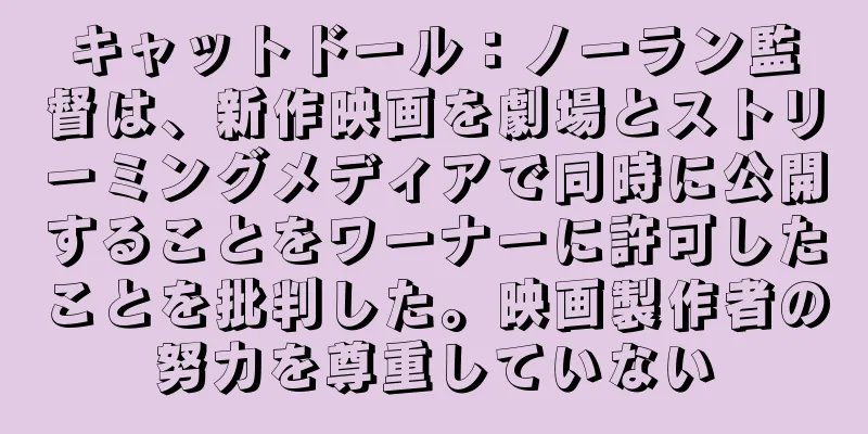 キャットドール：ノーラン監督は、新作映画を劇場とストリーミングメディアで同時に公開することをワーナーに許可したことを批判した。映画製作者の努力を尊重していない