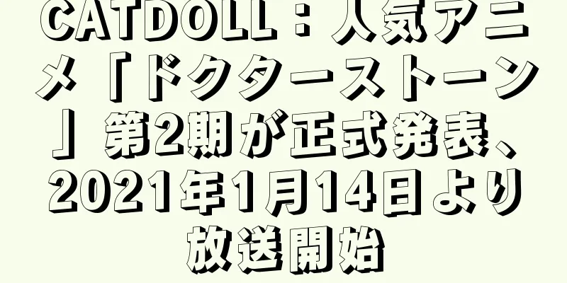 CATDOLL：人気アニメ「ドクターストーン」第2期が正式発表、2021年1月14日より放送開始