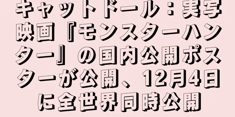 キャットドール：実写映画『モンスターハンター』の国内公開ポスターが公開、12月4日に全世界同時公開