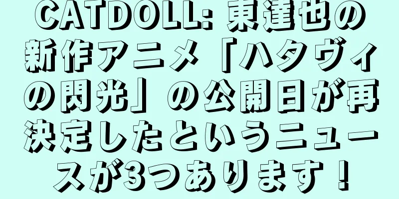 CATDOLL: 東達也の新作アニメ「ハタヴィの閃光」の公開日が再決定したというニュースが3つあります！