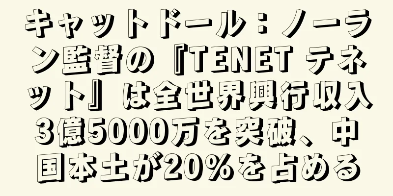 キャットドール：ノーラン監督の『TENET テネット』は全世界興行収入3億5000万を突破、中国本土が20%を占める