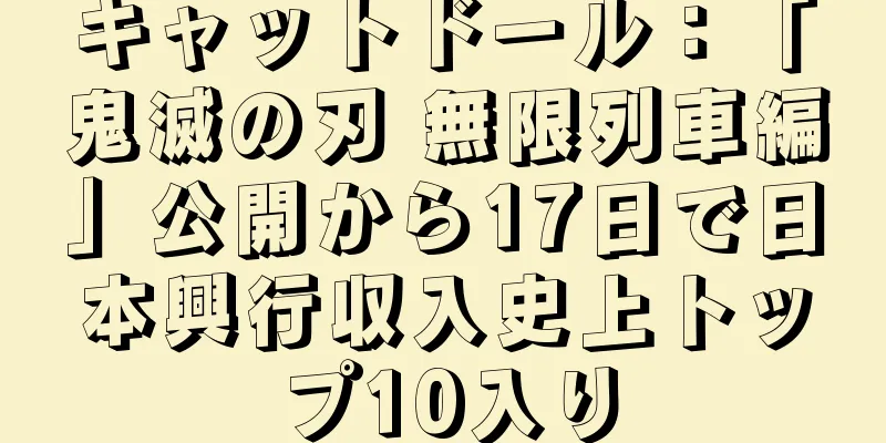 キャットドール：「鬼滅の刃 無限列車編」公開から17日で日本興行収入史上トップ10入り