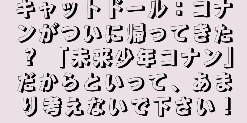 キャットドール：コナンがついに帰ってきた？ 「未来少年コナン」だからといって、あまり考えないで下さい！