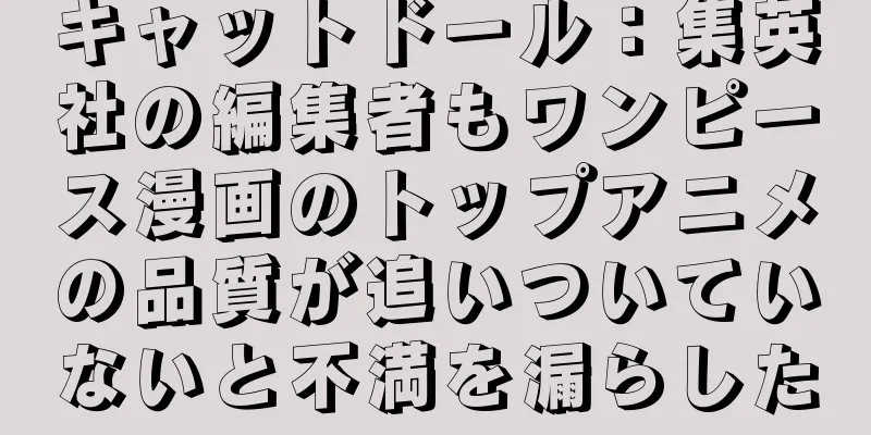キャットドール：集英社の編集者もワンピース漫画のトップアニメの品質が追いついていないと不満を漏らした