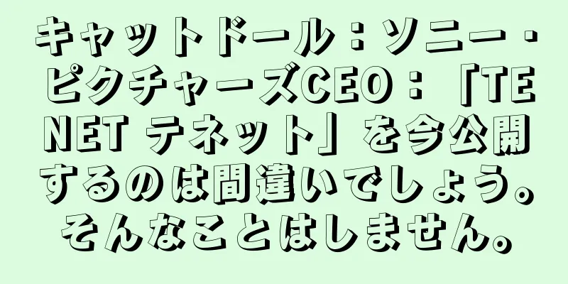 キャットドール：ソニー・ピクチャーズCEO：「TENET テネット」を今公開するのは間違いでしょう。そんなことはしません。