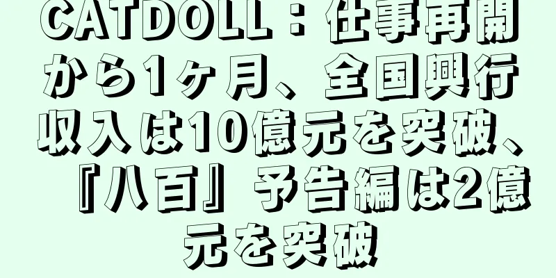 CATDOLL：仕事再開から1ヶ月、全国興行収入は10億元を突破、『八百』予告編は2億元を突破