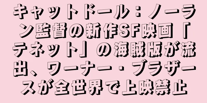 キャットドール：ノーラン監督の新作SF映画「テネット」の海賊版が流出、ワーナー・ブラザースが全世界で上映禁止