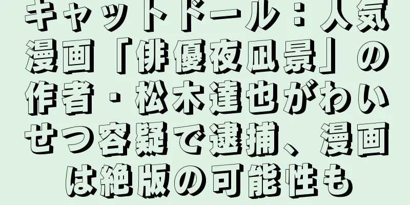 キャットドール：人気漫画「俳優夜凪景」の作者・松木達也がわいせつ容疑で逮捕、漫画は絶版の可能性も