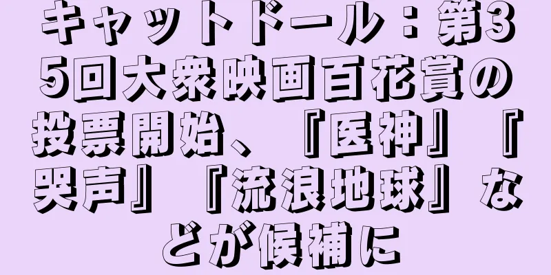 キャットドール：第35回大衆映画百花賞の投票開始、『医神』『哭声』『流浪地球』などが候補に