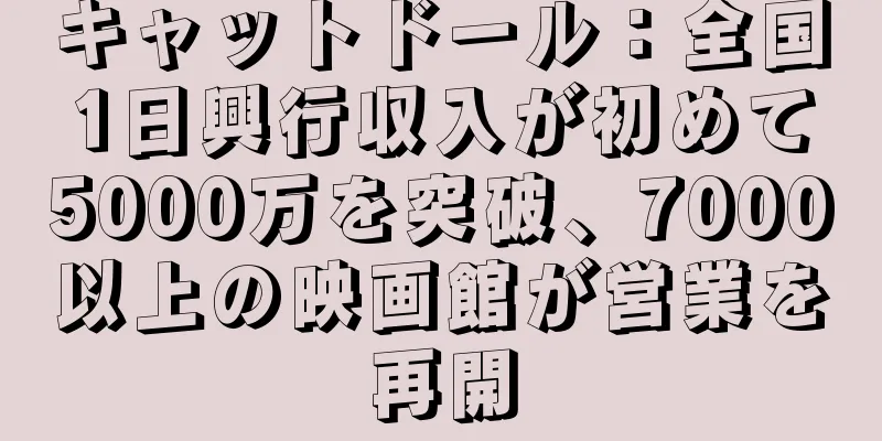キャットドール：全国1日興行収入が初めて5000万を突破、7000以上の映画館が営業を再開