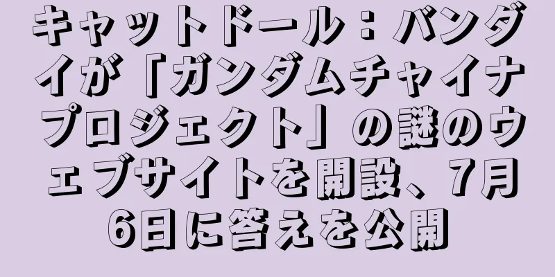 キャットドール：バンダイが「ガンダムチャイナプロジェクト」の謎のウェブサイトを開設、7月6日に答えを公開