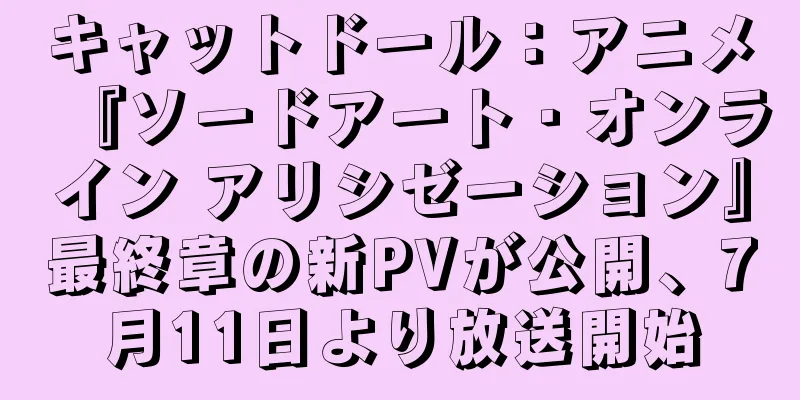 キャットドール：アニメ『ソードアート・オンライン アリシゼーション』最終章の新PVが公開、7月11日より放送開始