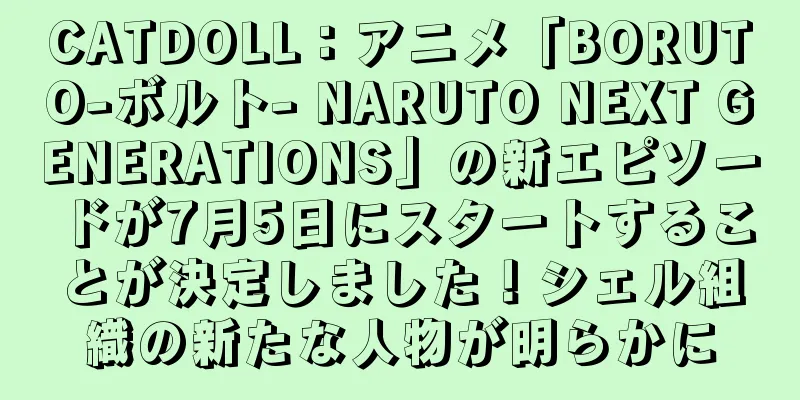 CATDOLL：アニメ「BORUTO-ボルト- NARUTO NEXT GENERATIONS」の新エピソードが7月5日にスタートすることが決定しました！シェル組織の新たな人物が明らかに