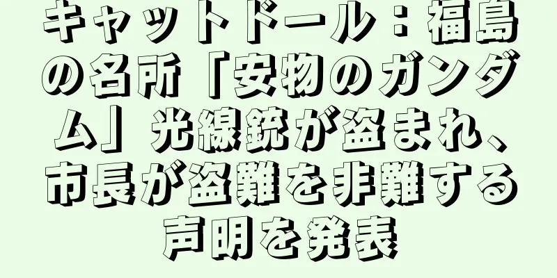 キャットドール：福島の名所「安物のガンダム」光線銃が盗まれ、市長が盗難を非難する声明を発表