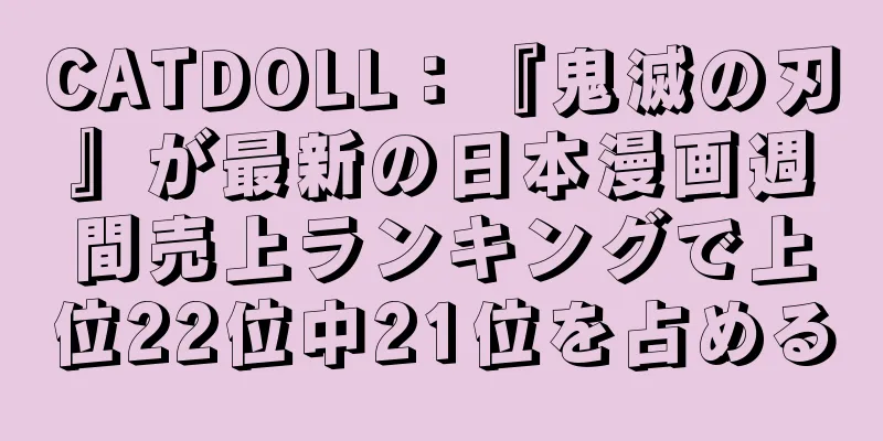 CATDOLL：『鬼滅の刃』が最新の日本漫画週間売上ランキングで上位22位中21位を占める
