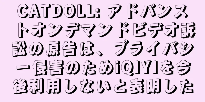 CATDOLL: アドバンストオンデマンドビデオ訴訟の原告は、プライバシー侵害のためiQIYIを今後利用しないと表明した