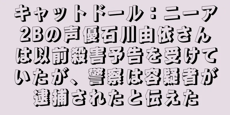 キャットドール：ニーア2Bの声優石川由依さんは以前殺害予告を受けていたが、警察は容疑者が逮捕されたと伝えた