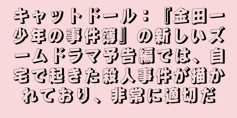 キャットドール：『金田一少年の事件簿』の新しいズームドラマ予告編では、自宅で起きた殺人事件が描かれており、非常に適切だ