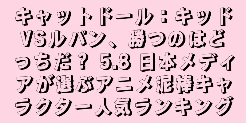 キャットドール：キッドVSルパン、勝つのはどっちだ？ 5.8 日本メディアが選ぶアニメ泥棒キャラクター人気ランキング