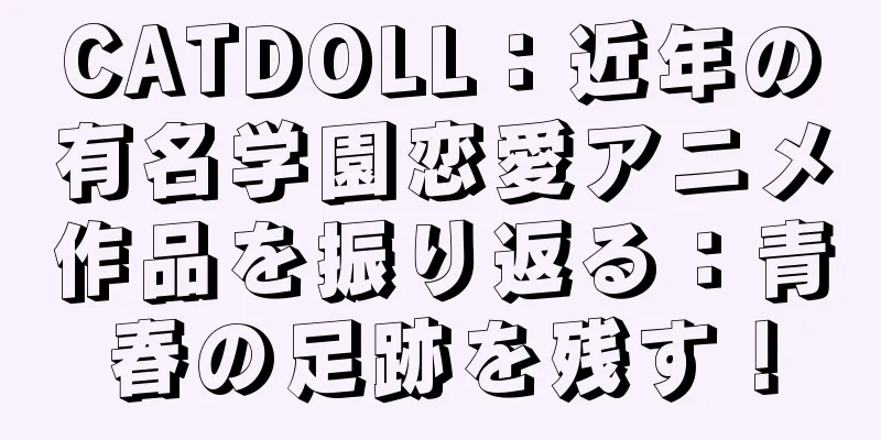 CATDOLL：近年の有名学園恋愛アニメ作品を振り返る：青春の足跡を残す！