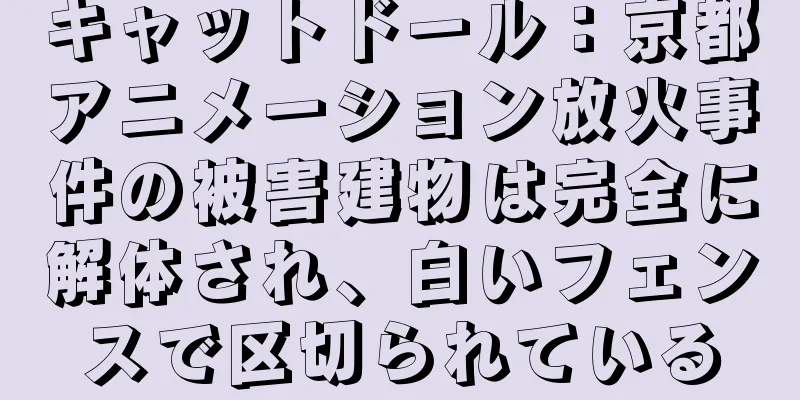 キャットドール：京都アニメーション放火事件の被害建物は完全に解体され、白いフェンスで区切られている
