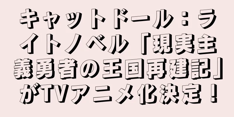 キャットドール：ライトノベル「現実主義勇者の王国再建記」がTVアニメ化決定！