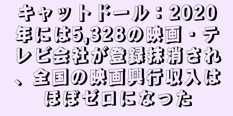 キャットドール：2020年には5,328の映画・テレビ会社が登録抹消され、全国の映画興行収入はほぼゼロになった